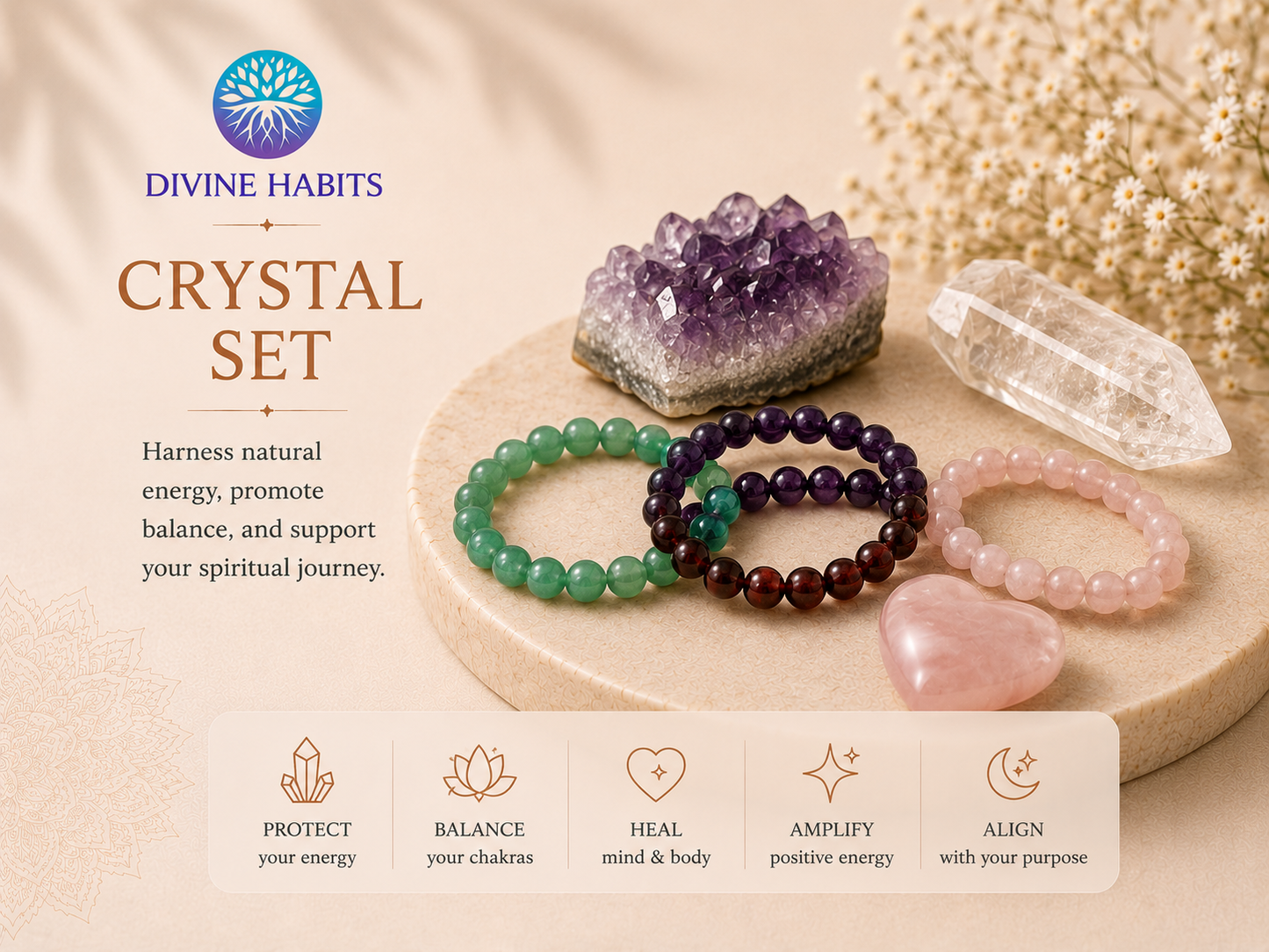 Divine Habits Energy Alignment Crystal Set