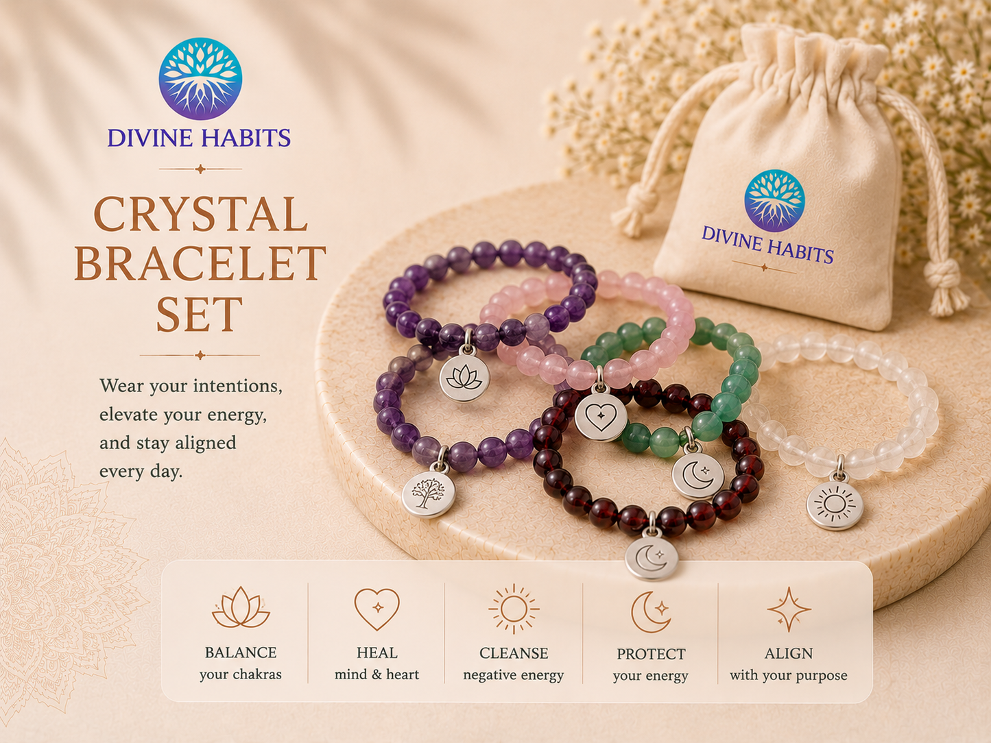 Divine Habits Energy Alignment Crystal Set